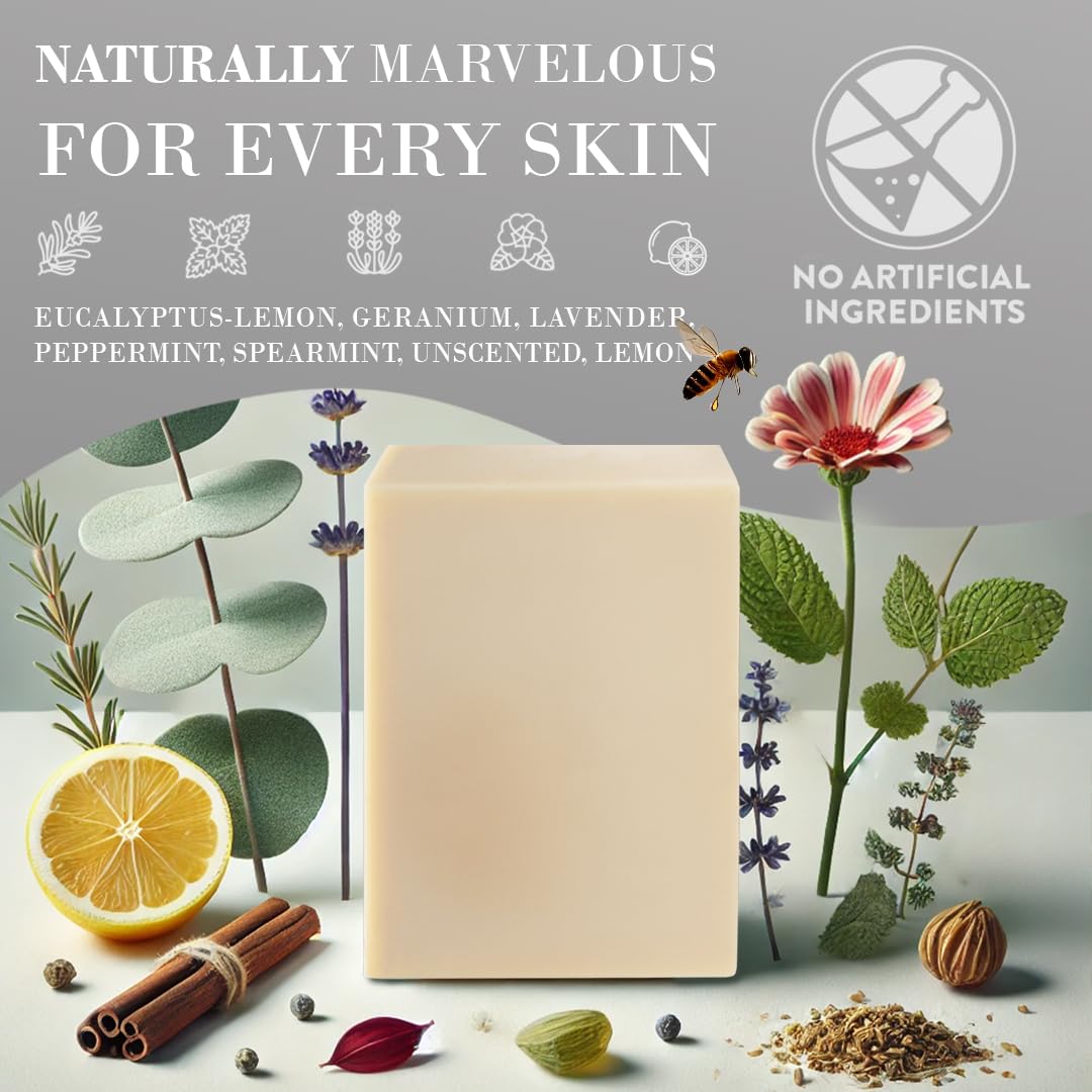 Marvelouskin Grass Fed Beef Tallow Soap – Organic Geranium Essential oil. (Pack of 3)